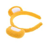 Veemoon Bandeau Oreilles Ours Fausse Fourrure Douce -tête Animal Pelucheux Antidérapant pour Cosplay Fête Anniversaire Halloween Jaune Moutarde