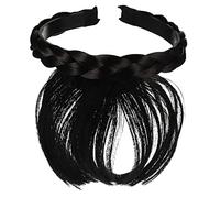 Veemoon Bandeau Perruque Synthétique Avec Frange Naturelle Noire Extensions Légères Et Réglables Pour Femmes Et Filles Confortable Et Adapté à Toutes Formes De Visage