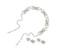 Veemoon Bandeau pour Cheveux et Boucles Oreilles Pendantes avec Strass Créatif pour Mariée et Accessoires pour Femmes