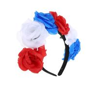 Veemoon Bandeau pour Cheveux Floral Léger Couronne de Fleurs Roses en Tissu, Accessoire Décoratif pour Fête et Cosplay Halloween