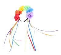 Veemoon Bandeau pour Femme à Fleurs de Rose, Coloré Arc-en-ciel, Léger et Résistant, Accessoire Cheveux Pride Fête, Cosplay et Événements du Mois des Fiertés