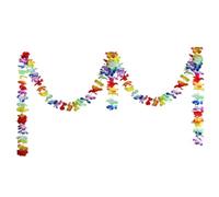 Veemoon Bannière de Fleurs Hawaïennes de 30m Corde Robuste Réutilisable pour Décoration de Plafond et Table, Guirlande Hawaïenne en Tissu pour Fête Tropicale