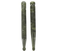 Veemoon Bâtons de Massage en Pierre de Jade 2 Pcs Stylos D’acupression pour Visage et Yeux Outils de Massage du Visage et Corps et Pieds Relaxant et Stimulation des Méridiens