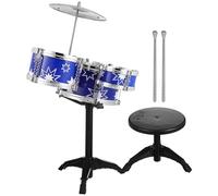 Veemoon Batterie pour Garçon et Filles 21 Pouces 5 Pièces Bleue Tabouret, Kit Batterie Percussion Complet pour Apprentissage Musical Bébé 1-12 Ans, Instruments Musique Percussion