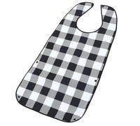 Veemoon Bavoir Imperméable Réutilisable pour Adultes Âgés, Protection Repas Fermeture à Pression, Motif Noir et Blanc, Lavable et Anti-fuite, Bavoirs pour Personnes Âgées et Patients