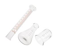 Veemoon Bécher 250 Ml Transparent, Fiole Conique 250 Ml Graduée, Cylindre Gradué 100 Ml en Verre pour Mesures Précises et Expériences Scientifiques