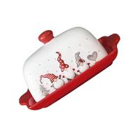 Veemoon Beurrier en Céramique avec Couvercle Récipient à Beurre 1 Pièce Porte-Beurre Cuisine et Réfrigérateur Boîte à Fromage Réutilisable pour Noël et Présentation D’En-Cas