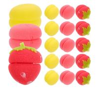 Veemoon Bigoudis en Mousse Forme Fraise 18 Pièces pour Cheveux Longs et Courts, sans Chaleur, Éponge Douce pour Coiffage Nocturne et Voyage, Kit Bigoudis Confortables pour Boucles