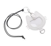 Veemoon Blanc Porte-clés en Cuir PU Souvenir Commémoratif, Chat | Rangement des Poils D’animaux, Forme Tête de Chat, Pièce Unique pour Clés, pour Propriétaires et Amoureux