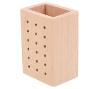 Veemoon Bloc à Outils en Bois 18 Trous pour Porte-Fraises et Embouts, Rangement Compact pour Salon Manucure Professionnel