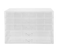 Veemoon Boîte à Bijoux Transparente 5 Niveaux Organisateur de Boucles D’Oreilles Grand Capacité Rangement Multi-Usages pour Colliers et Bracelets Coffret Compact en Plastique Solide