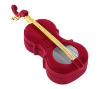 Veemoon Boîte à Bijoux Violon en Résine Prune, Organisateur pour Colliers et Boucles D’oreilles, Coffret Compact Multifonction pour Femmes, Rangement de Bureau et Voyage, Décoration