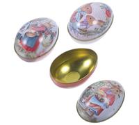 Veemoon Boîte à Bonbons de Pâques en Fer-blanc 6 Pièces 3 Modèles Petits Œufs Colorés Motifs Lapin Coffret D’emballage Décoratif pour Fêtes et Rangement Friandises