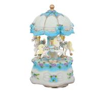 Veemoon Boîte à Musique Carrousel Lumineuse avec Cheval Rotatif Centre de Table Vintage pour Noël ou Anniversaire Mélodie de Huit Notes