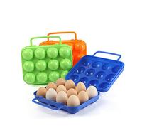 Veemoon boîte à oeufs pour 6 oeufs support d'oeuf à la coque pare-brise de poêle pliant une demi- de cartons d'oeufs tapis rond support d'oeufs durs porteur d'oeufs Green