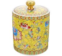 Veemoon Boîte à Thé Hermétique en Céramique Jaune Petit Format Pot à Thé en Porcelaine Accessoire de Rangement la Cuisine Bocal Stockage Alimentaire Domestique