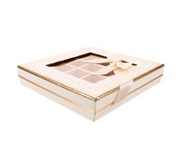 Veemoon Boîte de Chocolats Nœud Ruban Décoratif Chic 25 Compartiments en Carton Beige Grosse Capacité Pratique Lors de Fêtes ou Anniversaires pour Offrir des Truffes