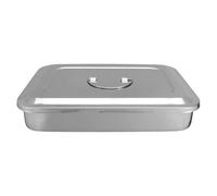 Veemoon Boîte de Inox avec Couvercle pour Outils de Manucure et Pédicure Bac de Portable avec Poignée Plateau Multifonction pour Pinces et Instruments de Beauté