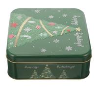 Veemoon Boîte de Noël en Métal Verte Motif Sapin, Grosse Boîte à Biscuits Hermétique pour Friandises, Rangement Présent pour Fêtes de Fin D’année, Coffret Créatif pour Chocolats et