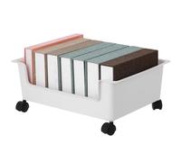 Veemoon Boîte de Rangement en Plastique avec roulettes Petit Modèle Camélia Blanc Chariot Roulant Domestique pour Dortoir et Bureau Conteneur à Livres et Jouets Étui de Rangement