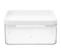 Veemoon Boîte de Rangement Ménager pour Capsules de Lessive Petite Taille Transparente avec Couvercle Blanc Distributeur Pratique et Étanche pour Appartement et Voyage Récipient