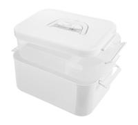 Veemoon Boîte De Rangement Pour Kit Et Outils De Manucure Blanche Poignée Portable Multi-compartiments Amovibles Pour Usage Salon Nail Art