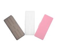 Veemoon Boîte de Rangement pour Outils de Manucure 3 Pièces, Plastique Transparent, Rose et Noir Translucide, Double Compartiment, Organiseur Nail Art Professionnel, Étui Compact