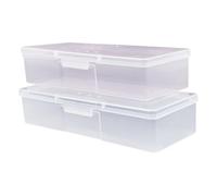 Veemoon Boîte de Rangement pour Pinceaux à Ongles et Outils de Manucure 4 Pièces Petites Tailles Couvercles Blanc et Rose pour Utilisation Voyage et Domicile