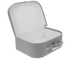 Veemoon Boîte D'emballage en Carton Multifonction Gris Format L25 X W18 X H8,5 Cm Boîte Valise Portable Poignée Grosse pour Bijoux Papeterie et Rangement Varié