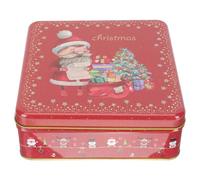 Veemoon Boîte en Fer Blanc Festive de Noël Coffret Présent pour Bonbons et Biscuits Taille N°2 Décorations de Fête Contenant Léger et Pratique pour Emballage Gourmand Rangement