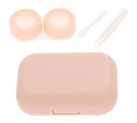 Veemoon Boîte Lentilles Contact Compacte avec Miroir Boîte de Rangement Simple et Mate pour Lentilles de Contact Étui Portable pour Femmes et Filles Kit de Voyage Pratique et Léger