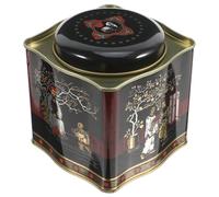Veemoon Boîte Métallique Vintage Ondulée avec Couvercle Boîte de Rangement Hermétique pour Thé Biscuits et Bonbons Récipient Multifonction pour Aliments Secs Design Rétro et Étanche Grand