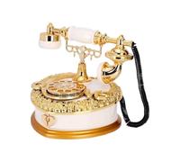 Veemoon Boîte Musicale Décorative Modèle Téléphone Rétro Blanche, Boîte de Rangement Musicale pour Bureau, Accessoire de Décoration Intérieure Vintage, Pièce Unique pour Ambiance