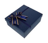 Veemoon Boîte Rectangulaire Bleue avec Nœud Capacité pour Cosmétiques et Coffret Robuste pour Fleurs et Occasions Spéciales