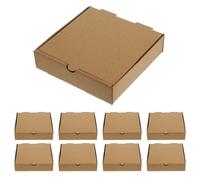 Veemoon Boîtes à Pizza en Papier Kraft 10 Pcs 16x16x4 Cm Petites Boîtes à Pizza Épaisses pour Emballage et Conservation Alimentaires, Contenant à Emporter Restauration, Fête et Livraison