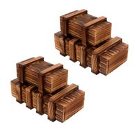 Veemoon Boîtes à Tiroirs Puzzle en Bois Sécurisées, Lot de 4 Cubes Casse-tête, Jouets Éducatifs pour Garçon et Filles, Casse-tête à Secret pour Développer L’Esprit Rangement Ludique