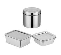 Veemoon Boîtes de Conservation Étanches et Sûres en Acier Inoxydable Lot de 3 avec Couvercle Rangement Alimentaire en Déplacement