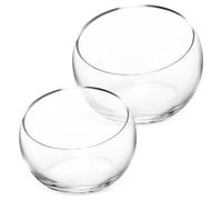 Veemoon Bol À Bulles Incliné en Verre 2 Pièces - Vase Globe pour Plantes - Terrarium Décoration Intérieure Idéal pour Fleurs Et Bonbons Design Élégant Et Moderne