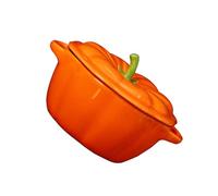 Veemoon Bol à Citrouille Créatif en Céramique Couvercle et Double Poignée, Facile à Nettoyer, pour Anniversaire et Pendaison de Crémaillère