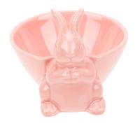 Veemoon Bol à Collation en Céramique Rose de Lapin Bol Ménager pour Pudding et Salade Décoratif pour Fruits Porridge et Usage Quotidien Vaisselle Thème Pâques