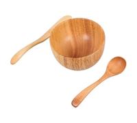 Veemoon Bol de Masque Facial Résistante en Bois Set de 3 Pièces Spatule de Mélange pour Soins Peau Usage Personnel et Salon de