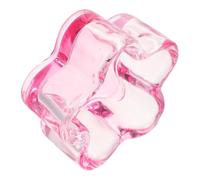 Veemoon Bol de Trempage Forme Fleur de Lotus Grosse Capacité en Verre Rose Translucide Robuste et Accessoires Nail Art pour Ongles pour Manucure à Domicile