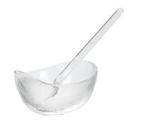 Veemoon Bol en Verre Transparent pour Mélanger Masques Faciaux 3 Pièces Accessoire de Beauté pour Salon et Maison Cuillère Incluse Bol à Huiles Essentielles Outil DIY pour Masque