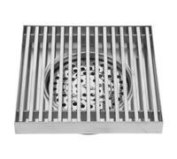Veemoon Bonde de douche carrée en acier inoxydable pour salle de bain et | Caniveau carré de 10 cm pour salle de bain et jardin extérieur, filtre à cheveux étanche, grille de vidange pour salle de