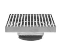 Veemoon Bonde de douche carrée en acier inoxydable pour salle de bain et | Caniveau carré de 12 cm pour salle de bain et jardin extérieur, filtre à cheveux étanche, grille de vidange pour salle de