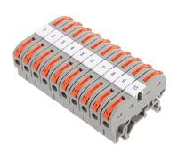 Veemoon Borniers Électriques Pct211 Gris 10 Pièces sur Rail Din Blocs de Connexion à Levier Rapide pour Fils Rigides et Souples Kit Connecteurs Industriels pour Armoires Électriques et