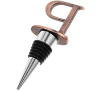 Veemoon Bouchon de Bouteille de Vin Silicone Réutilisable Lettre P Scellant Pratique Anti-oxydation Décoratif pour Bouteilles de Vin