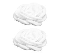 Veemoon Boucle de Chaussure Camélia en Tissu, 1 Paire, Blanc