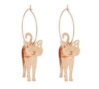Veemoon Boucles D'oreilles Décorative pour Femme en Alliage Doré de Chat, Accessoires Élégants et Contemporains pour Fête ou Usage Quotidien