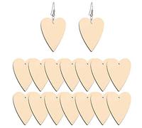 Veemoon Boucles D'oreilles en Bois Cœur 50 Pièces, Accessoires D'oreilles Décontractés Beige, Décoration D'oreilles de Fête, Perce-oreille Légers Femmes et Filles